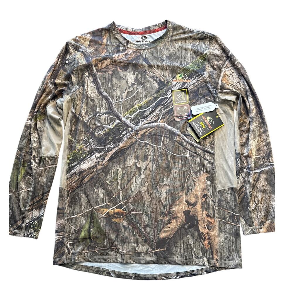 Mossy Oak Men's Long Sleeve Performance Tee Size XL (46-48) in Camo